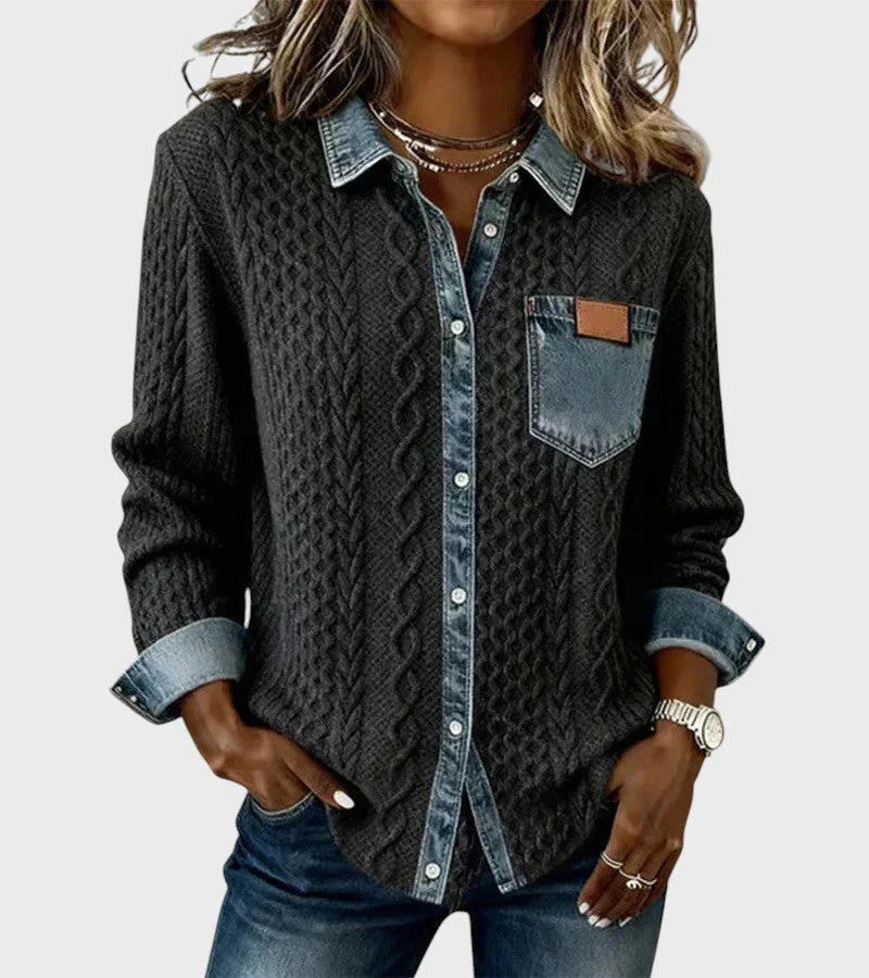 Mia | Sweter pleciony z denimu - Image 5