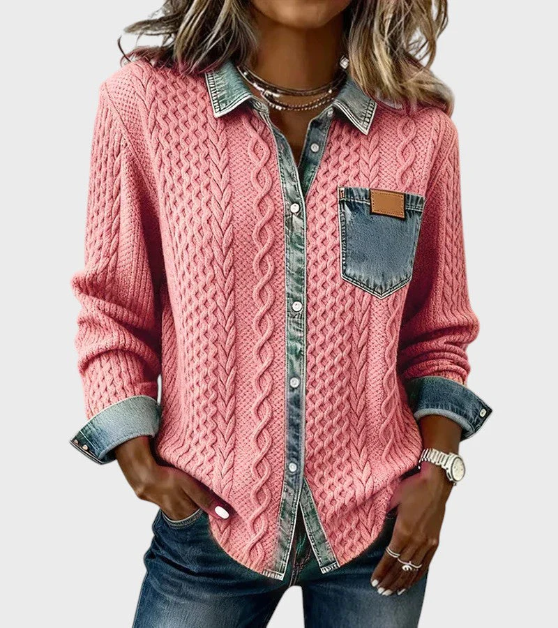Mia | Sweter pleciony z denimu - Image 6