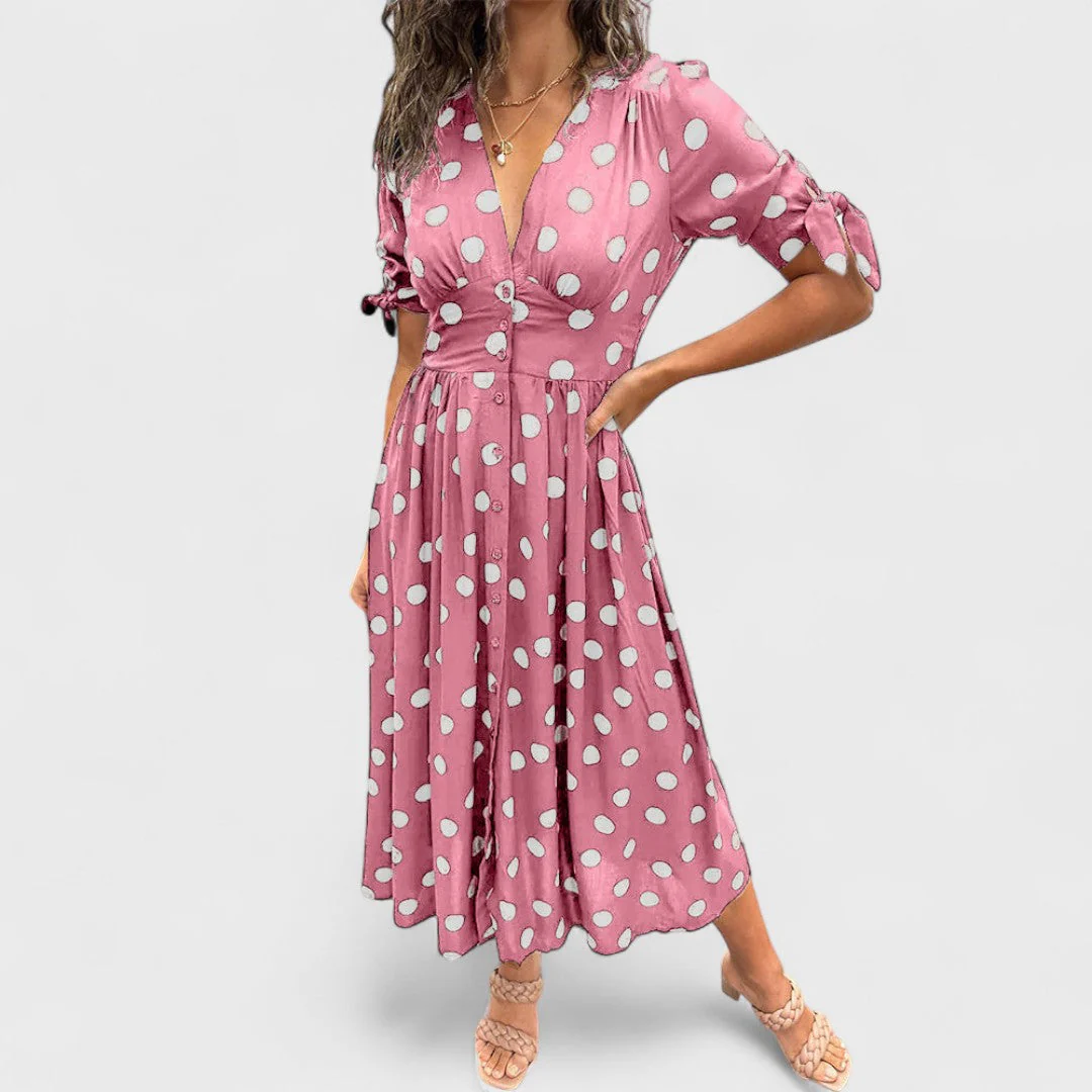 Monique - Elegancka Sukienka w Kropki - Image 10