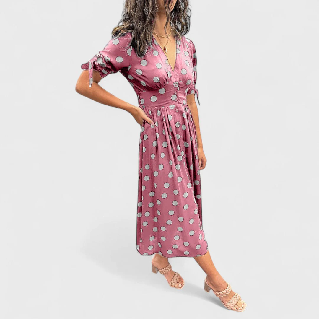 Monique - Elegancka Sukienka w Kropki - Image 7