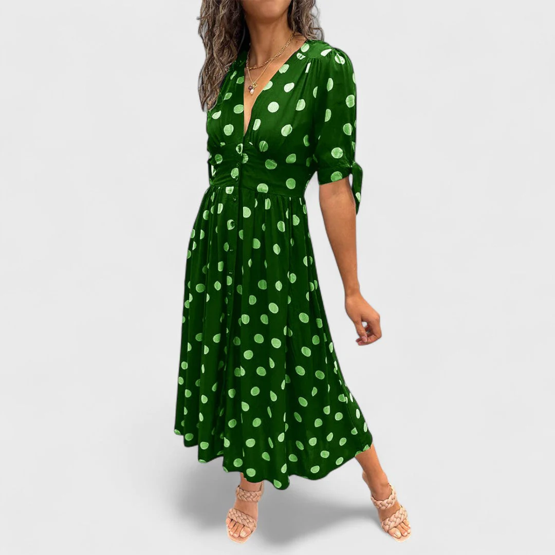 Monique - Elegancka Sukienka w Kropki - Image 9
