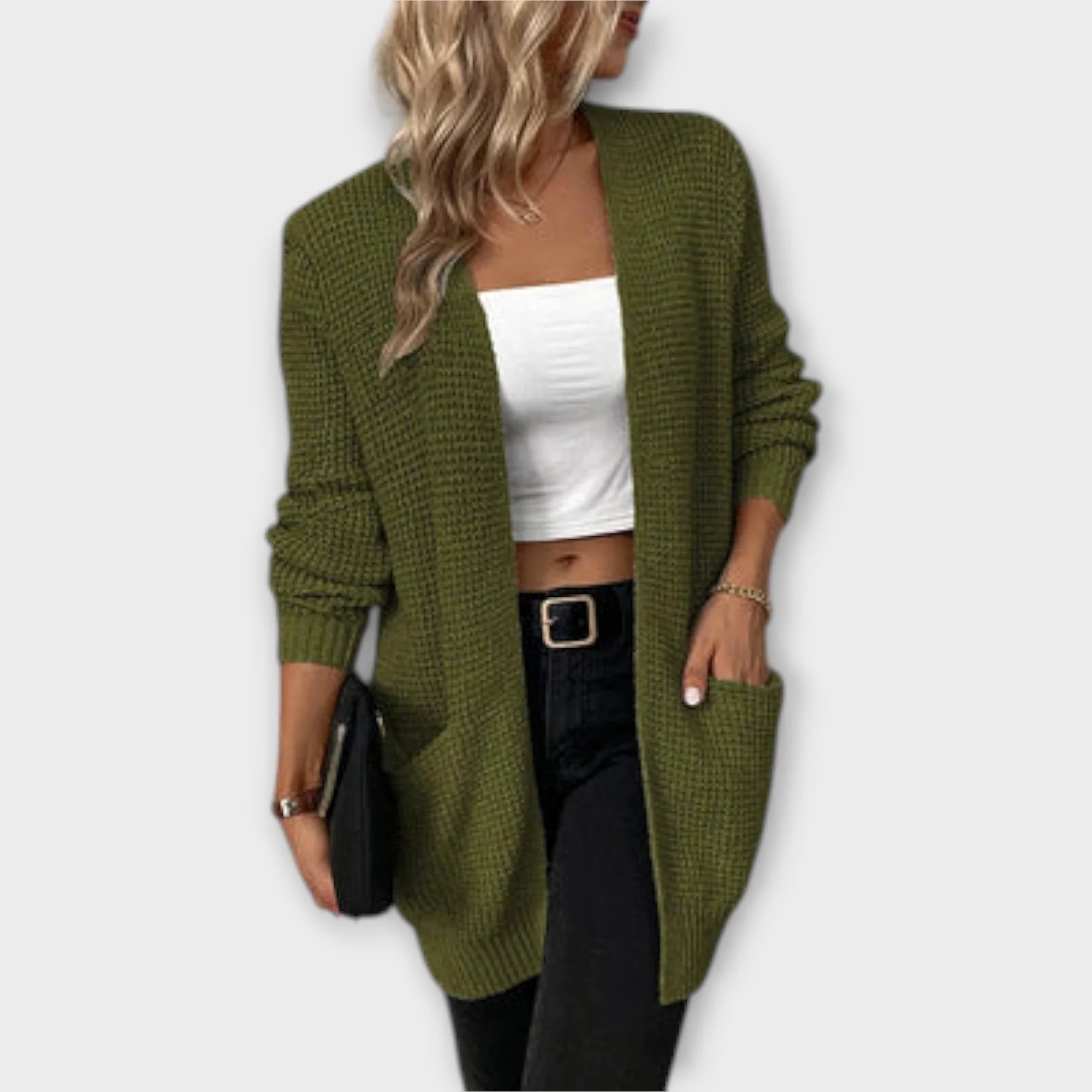 Nancy - Kardigan Casual z Dzianiny z Kieszeniami - Image 2