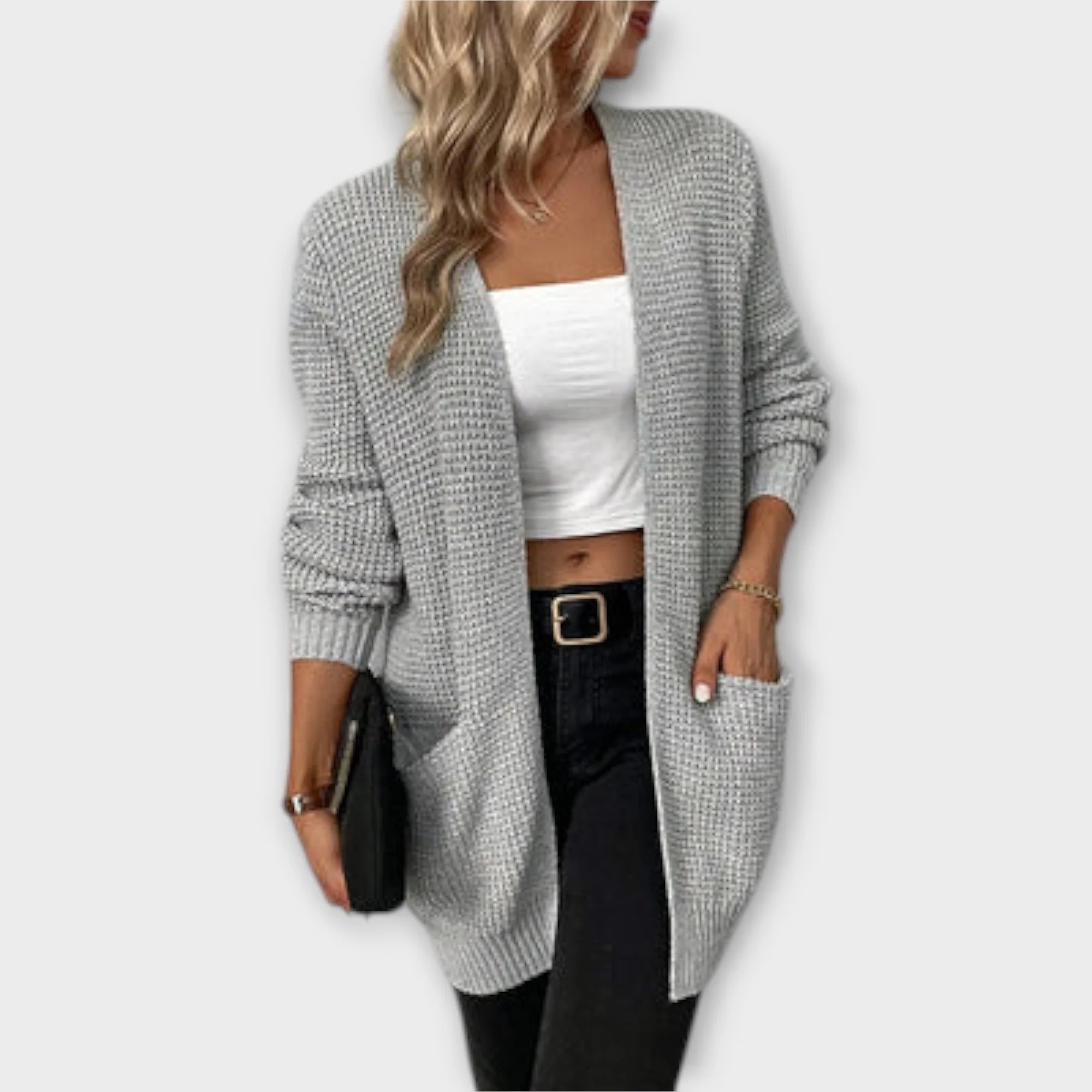 Nancy - Kardigan Casual z Dzianiny z Kieszeniami - Image 3