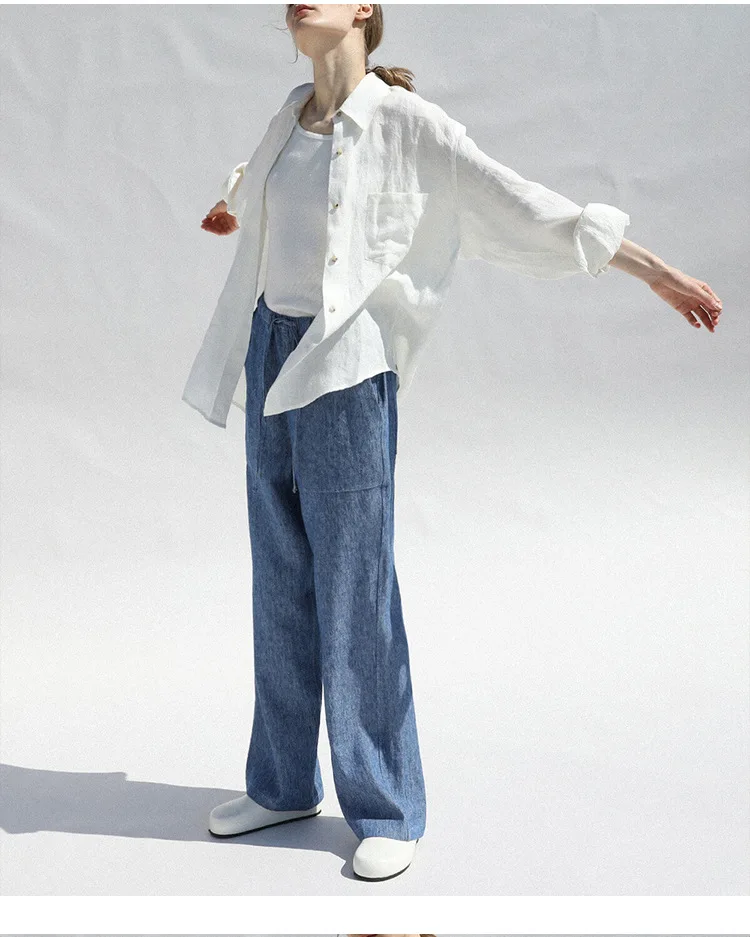 Oversize lniana koszula - Image 16