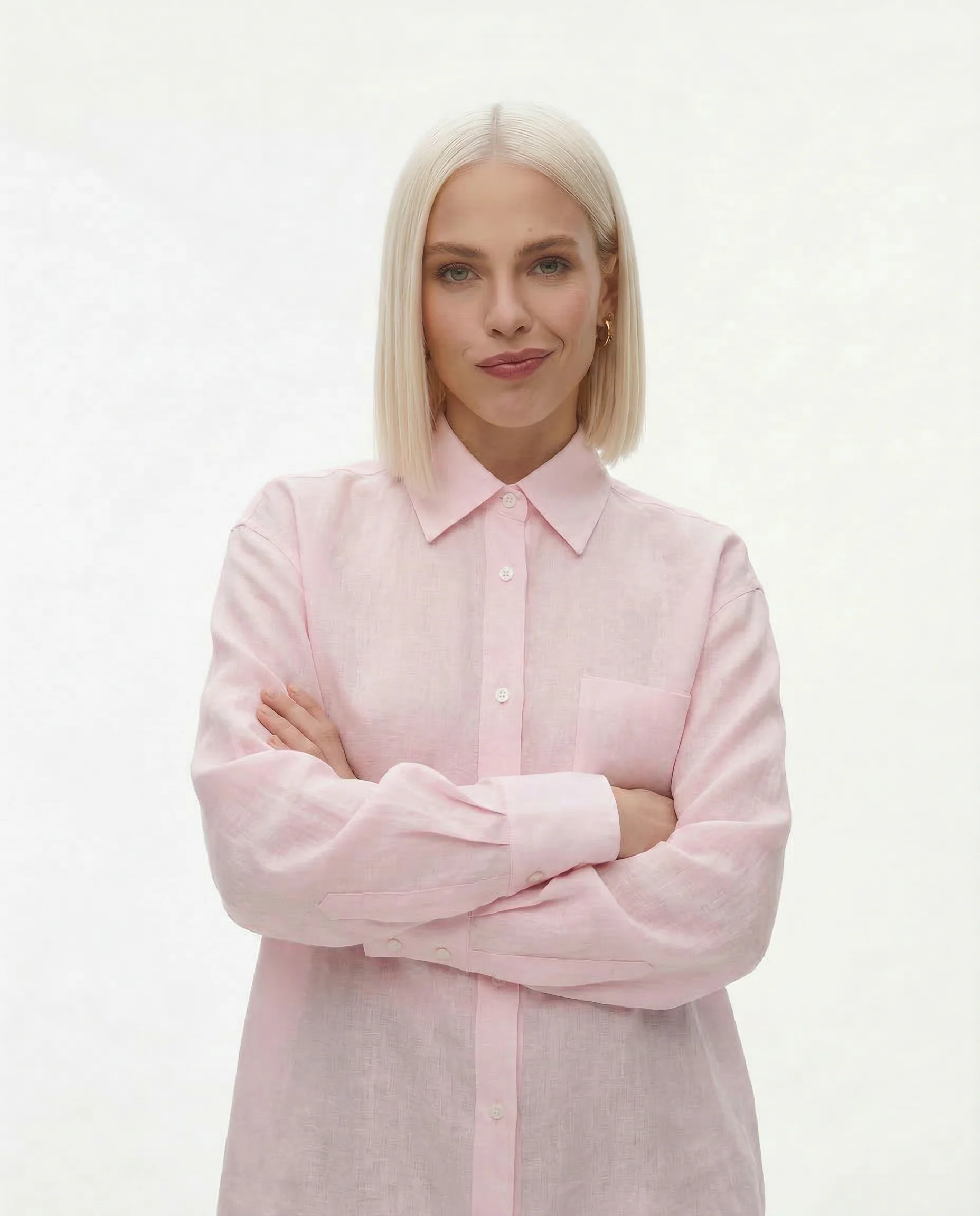 Oversize lniana koszula - Image 3