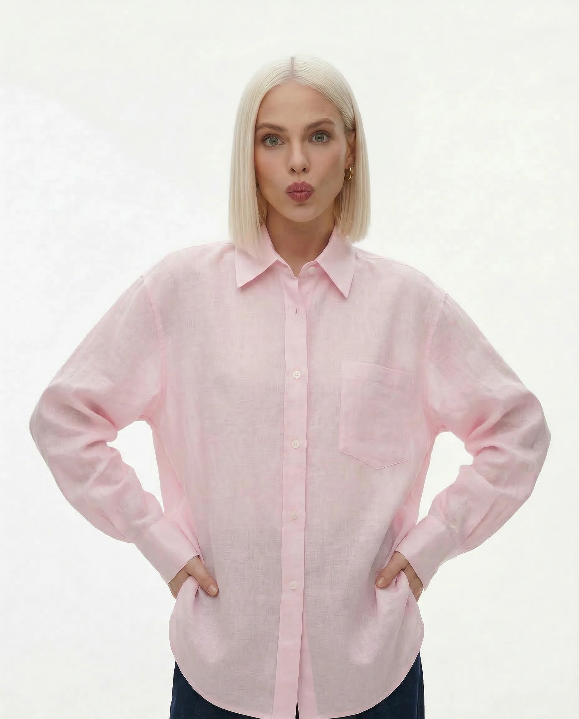Oversize lniana koszula - Image 4
