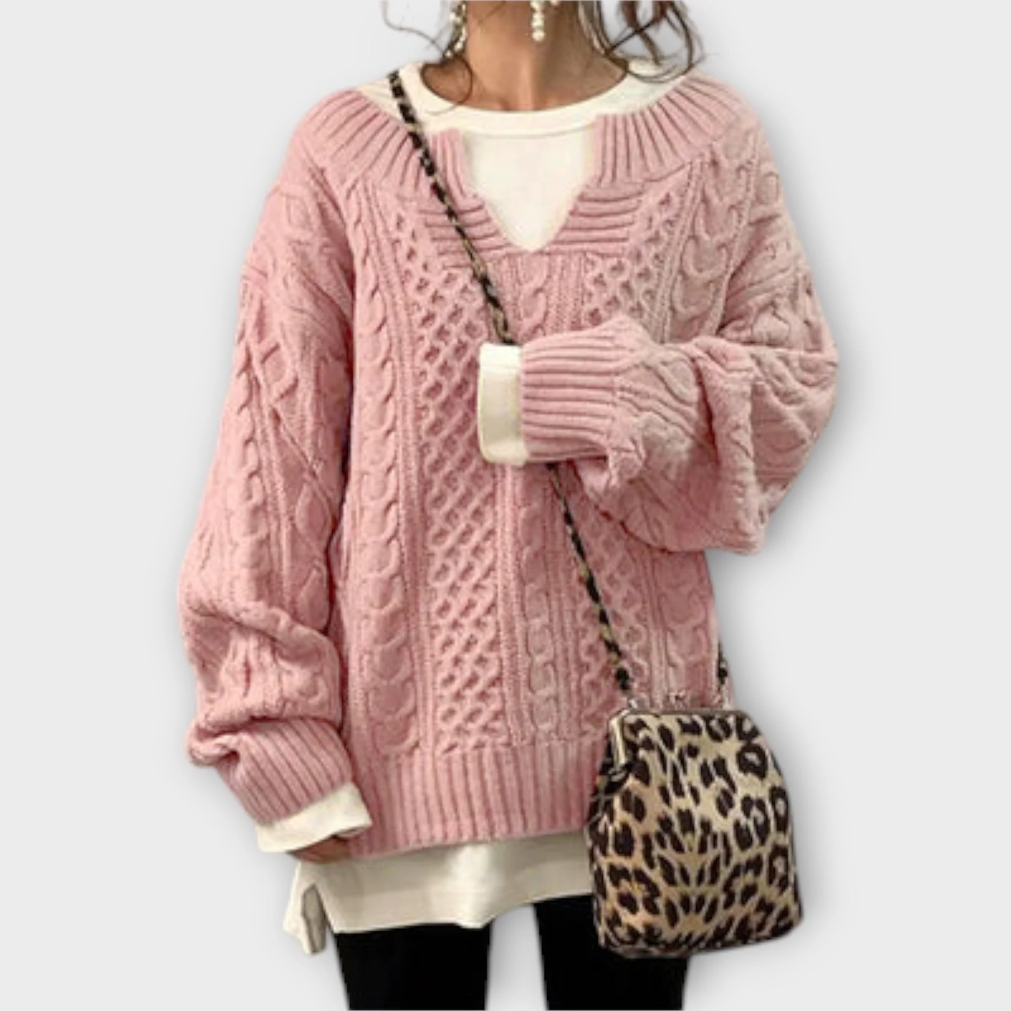 Oversize Sweter z Warkoczem - Image 3