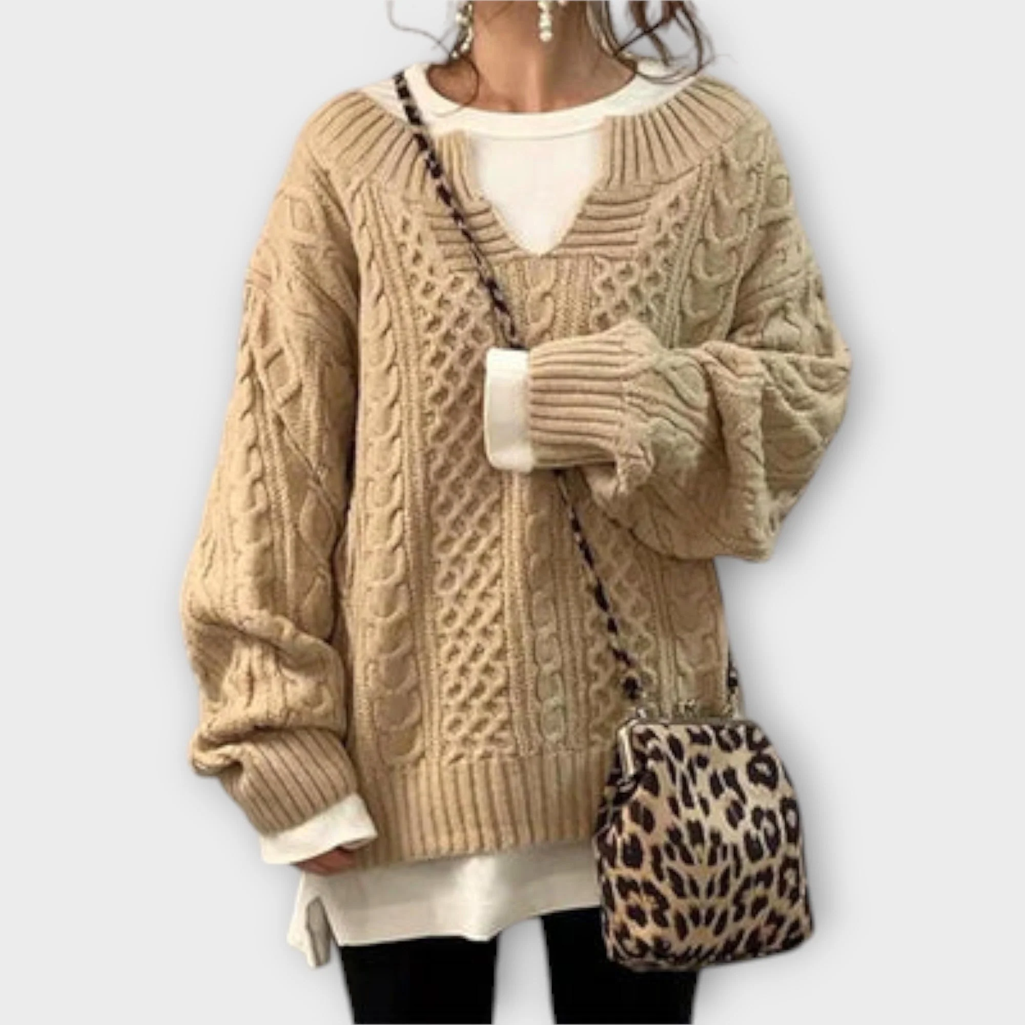 Oversize Sweter z Warkoczem - Image 5