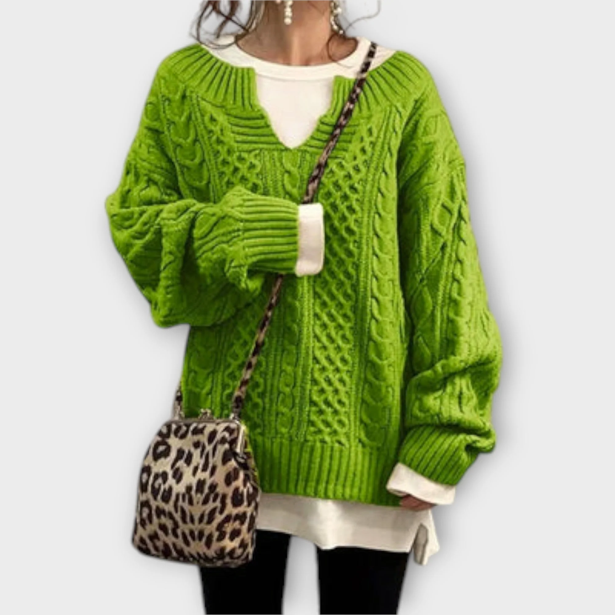 Oversize Sweter z Warkoczem - Image 6