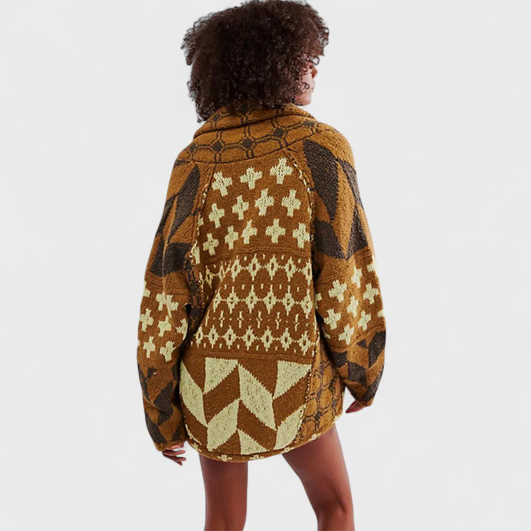 Portia - Kardigan vintage z kołnierzykiem button down i długim rękawem - Image 5