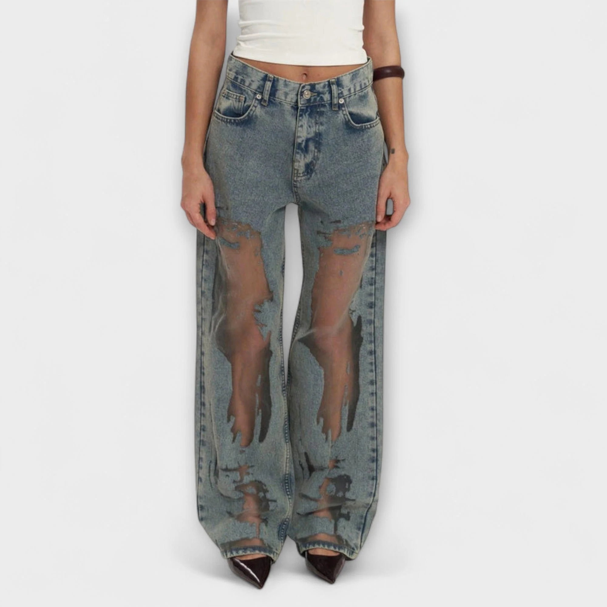 Rayne - Jeansy w Denim Blu Trasparente Trixie - Image 3