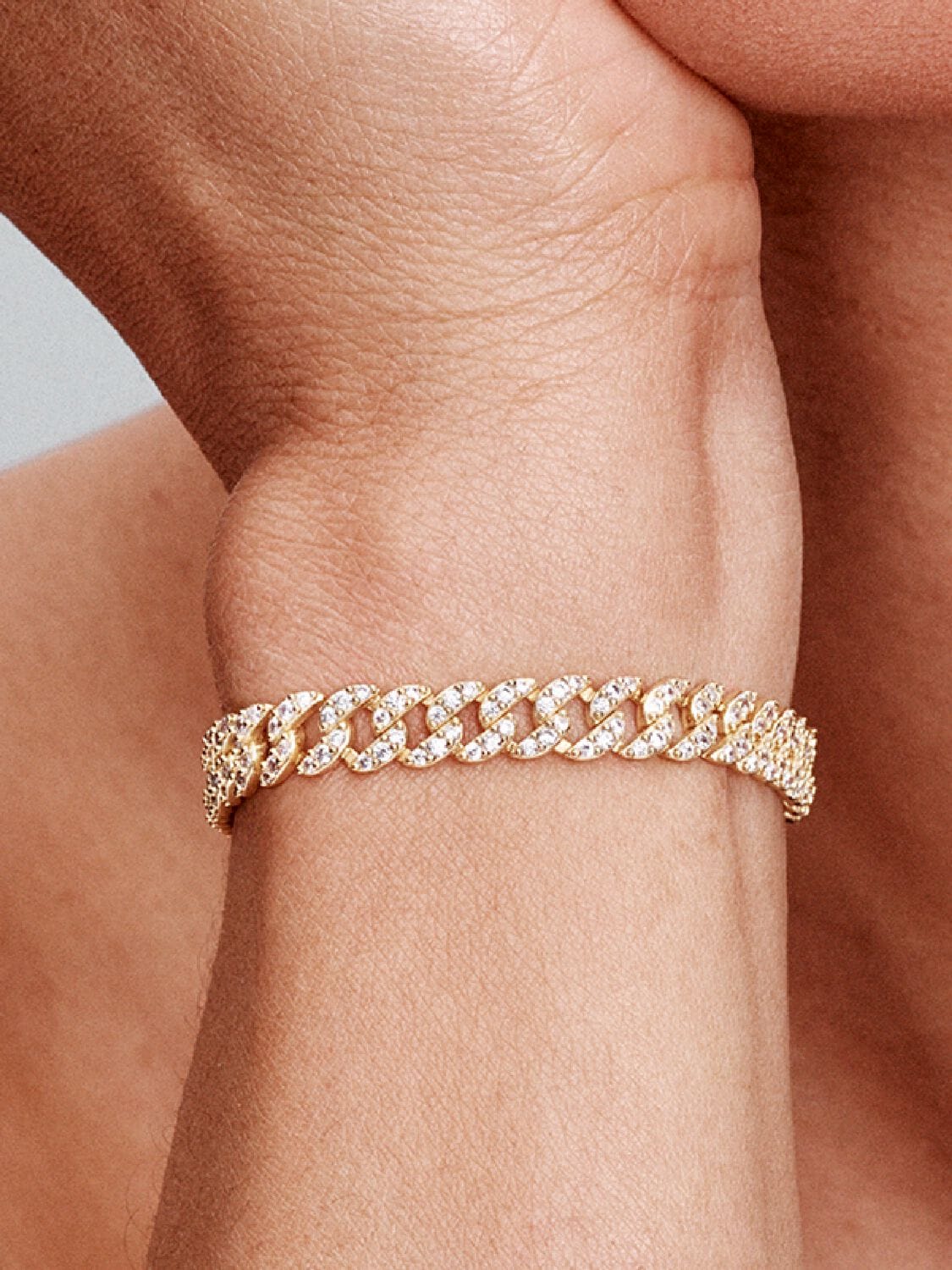 Shannelise | Różowa Bransoletka Kubańska w Złocie 18k - Image 5