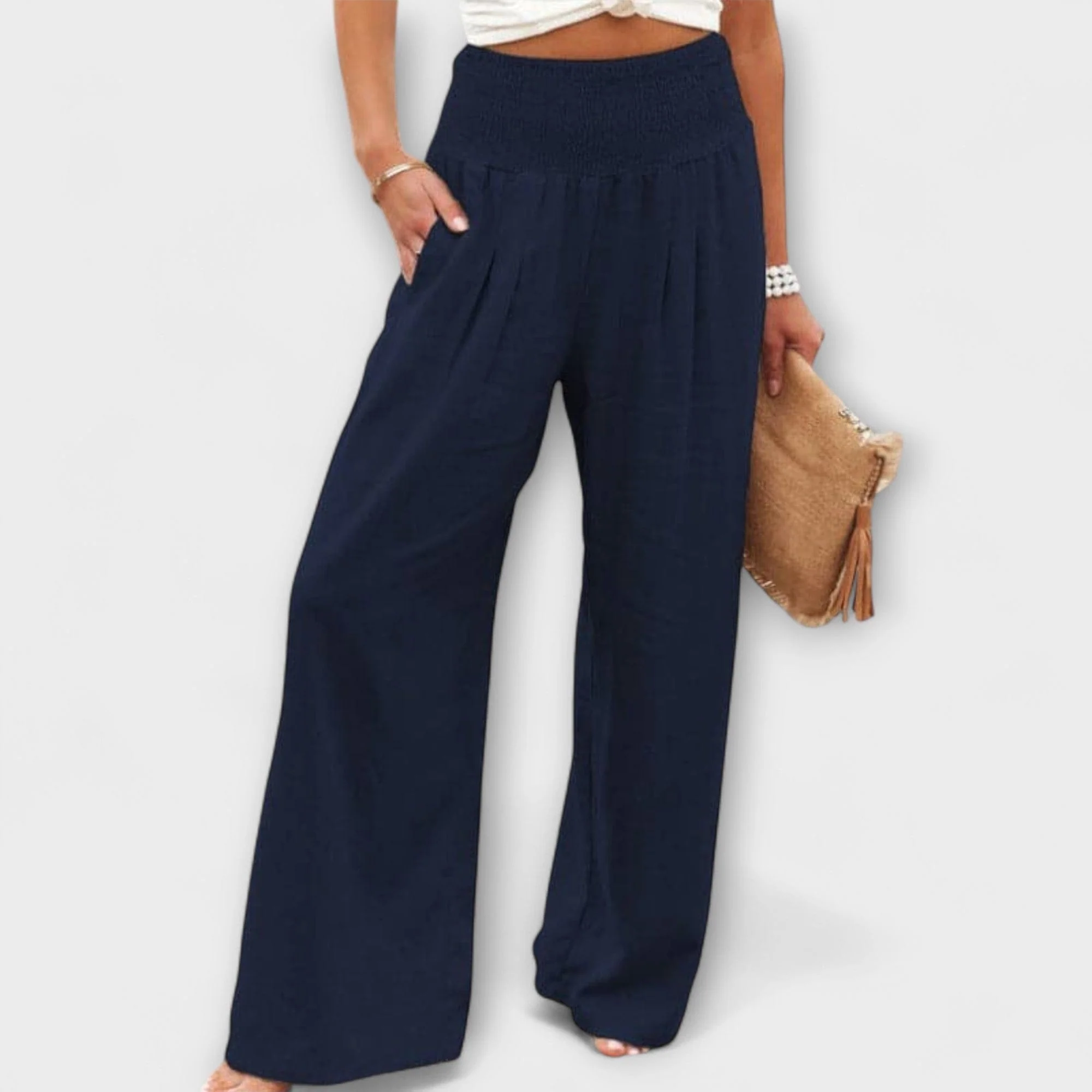 Thearya - Szerokie Spodnie Lnianie Casual - Image 11
