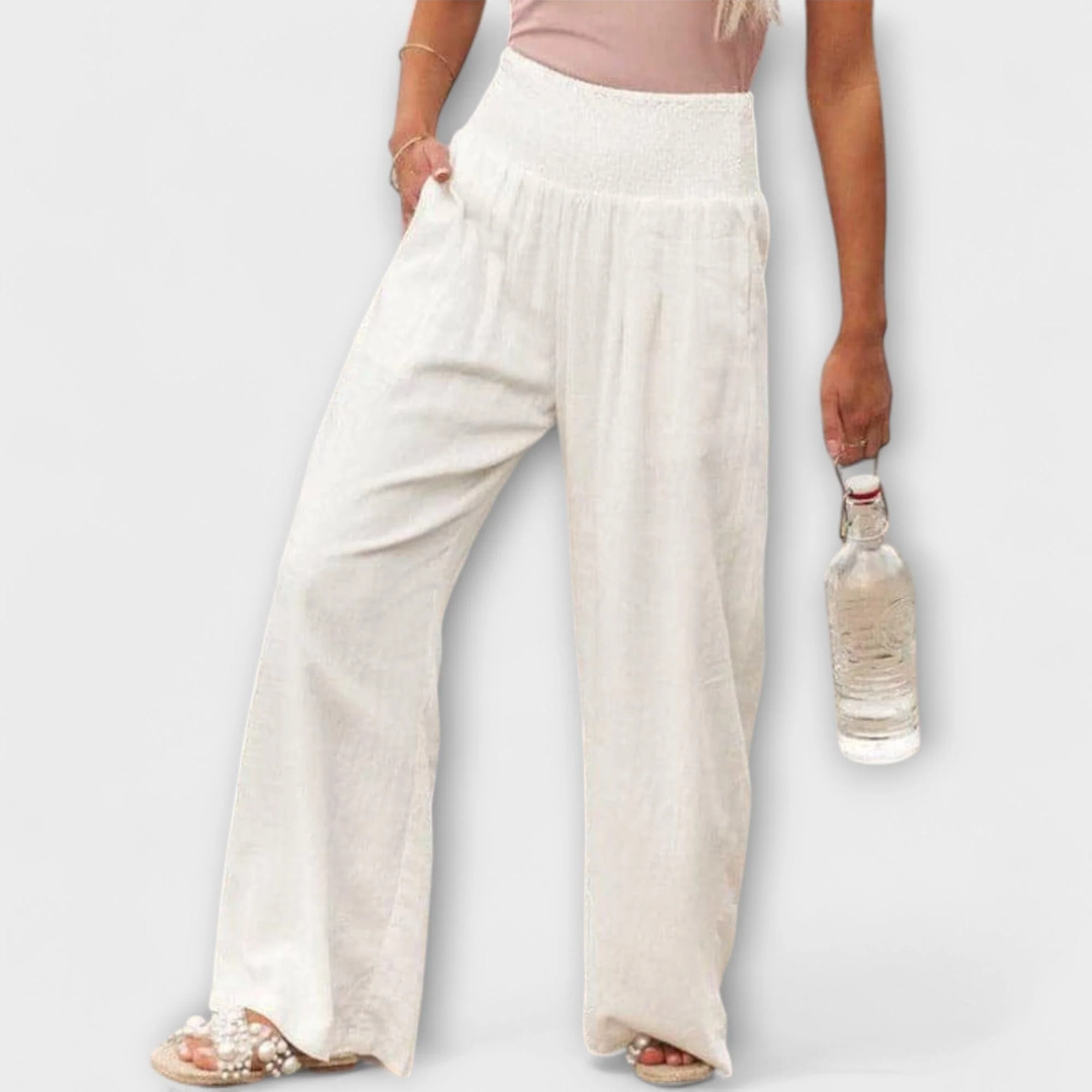 Thearya - Szerokie Spodnie Lnianie Casual - Image 14