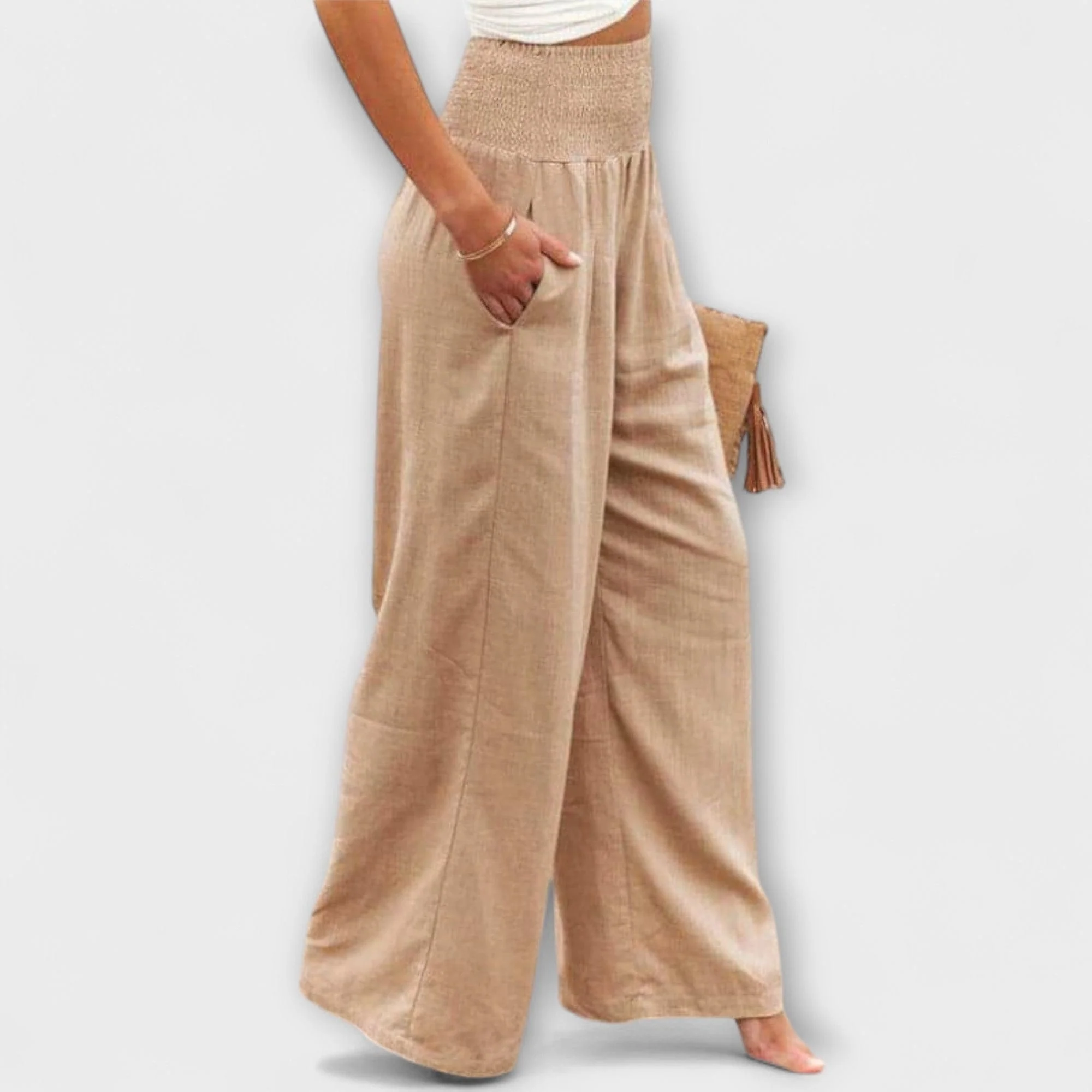 Thearya - Szerokie Spodnie Lnianie Casual - Image 2
