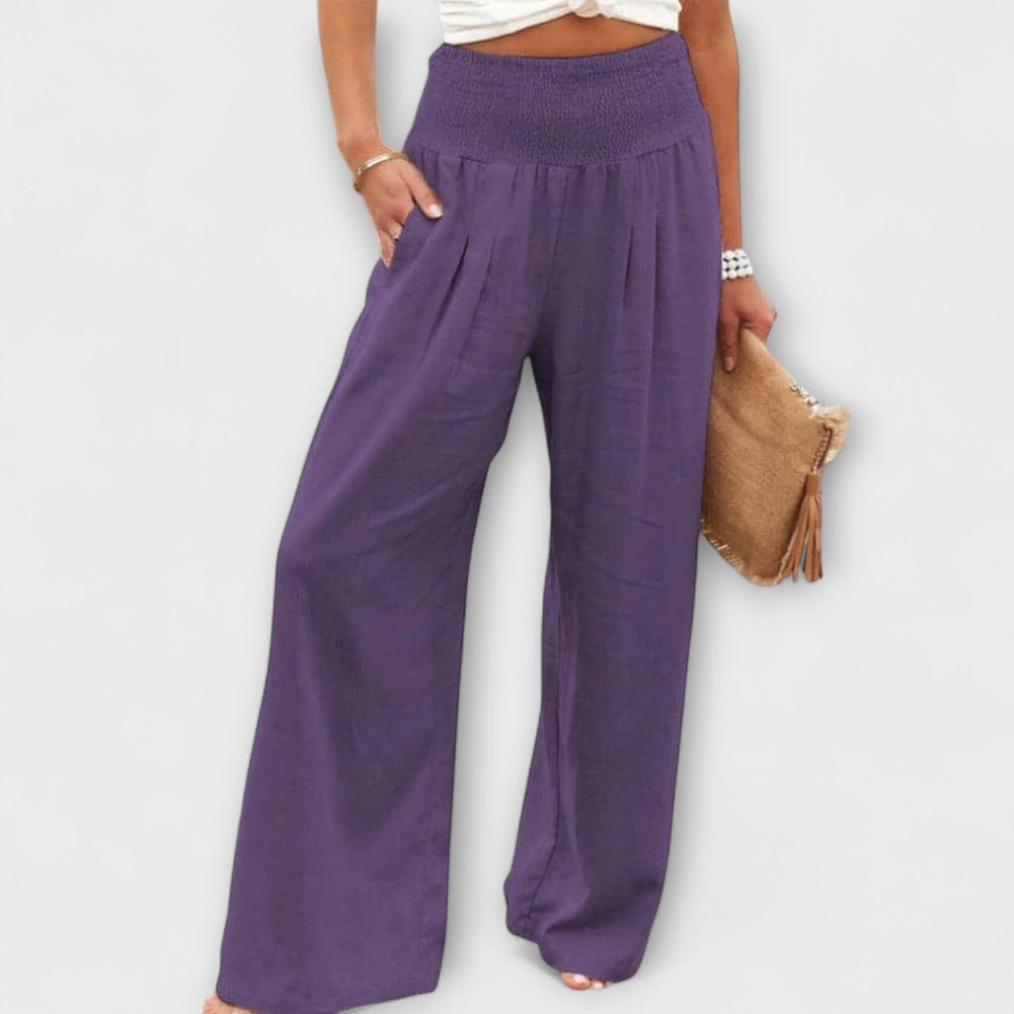 Thearya - Szerokie Spodnie Lnianie Casual - Image 7