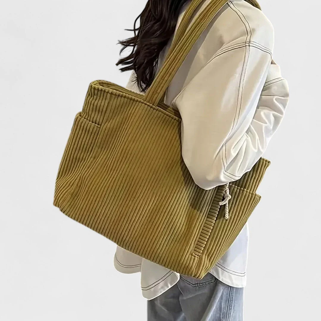 Tilda – Torebka tote w prążki z sznurkiem - Image 6