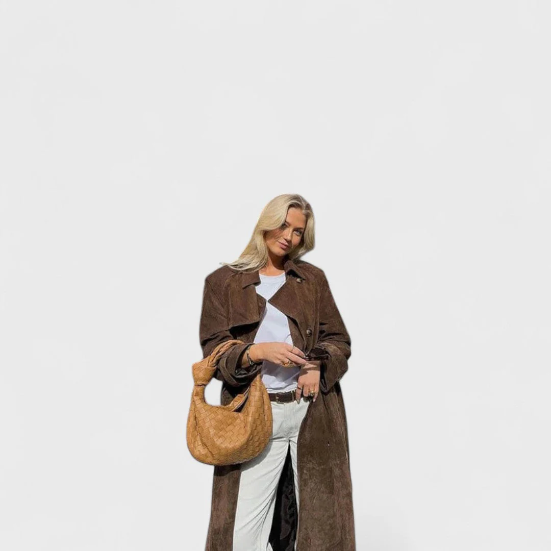 Veronika - Elegancki płaszcz trench z wysokim kołnierzem - Image 3