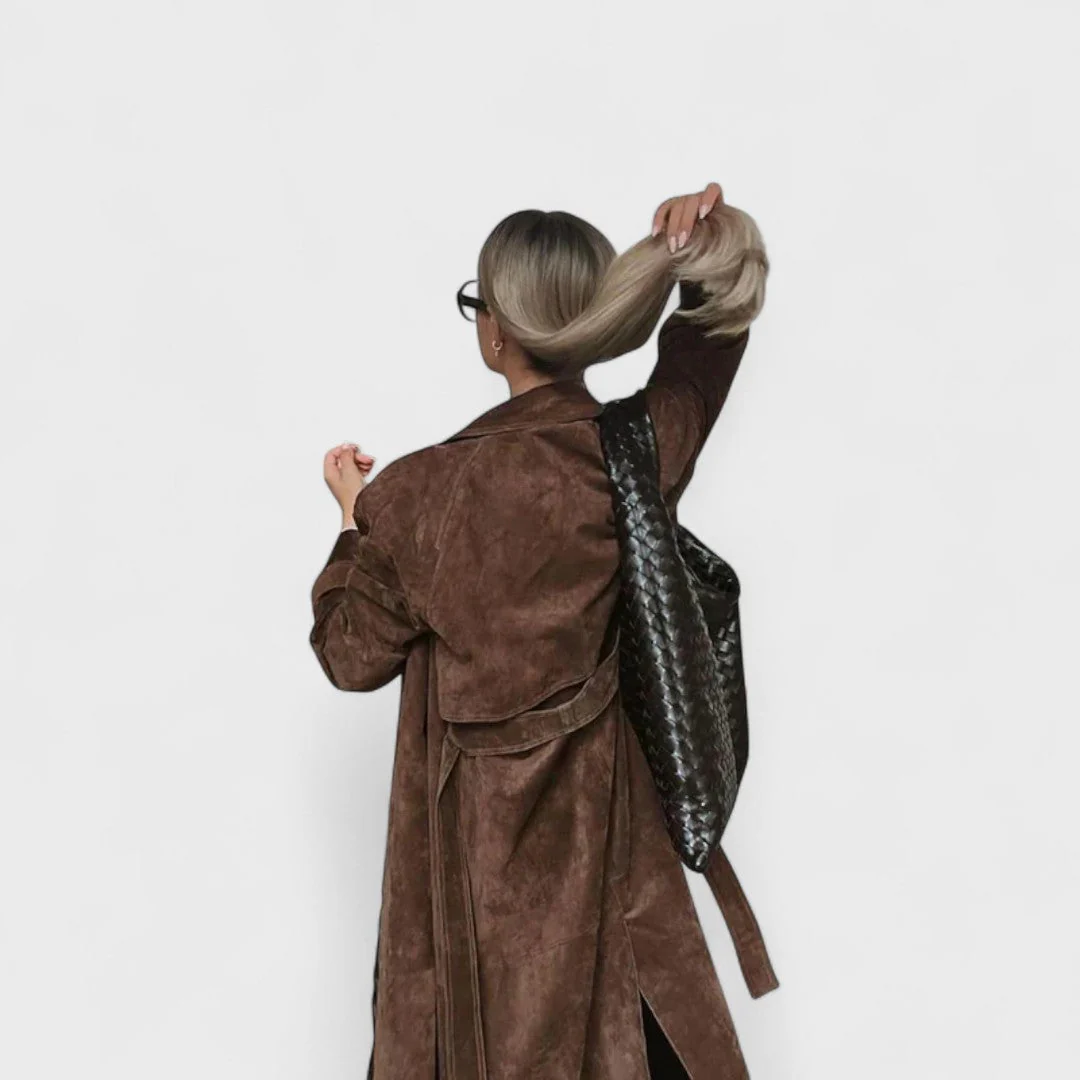 Veronika - Elegancki płaszcz trench z wysokim kołnierzem - Image 4