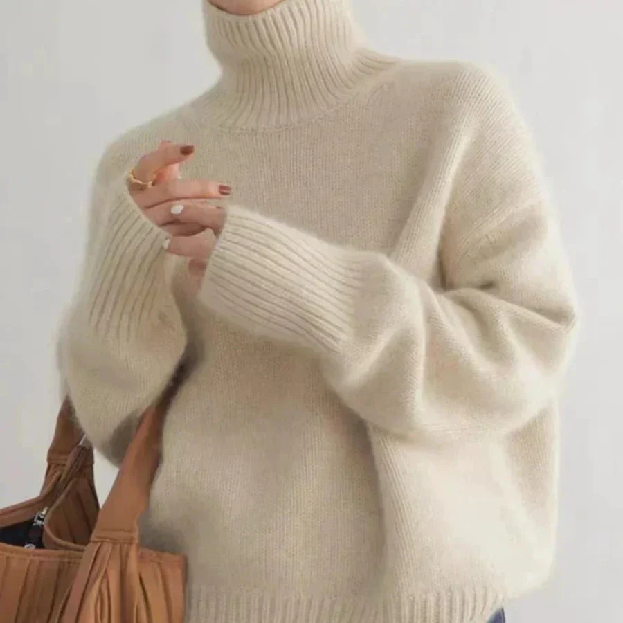 Zoey - Oversize Sweter z Wysokim Kołnierzem - Image 3